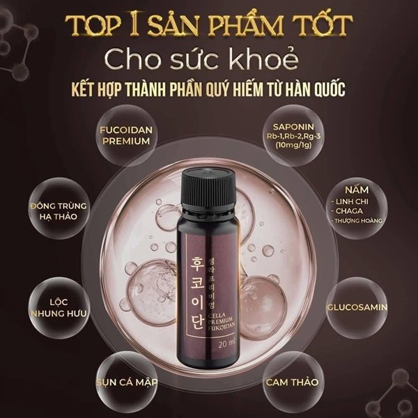 Cella Premium Fucoidan - Hộp 30 ống - EXP 202610 - BỎ HỘP