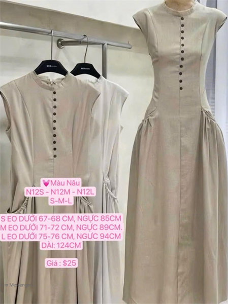 Đầm nâu dài - size M