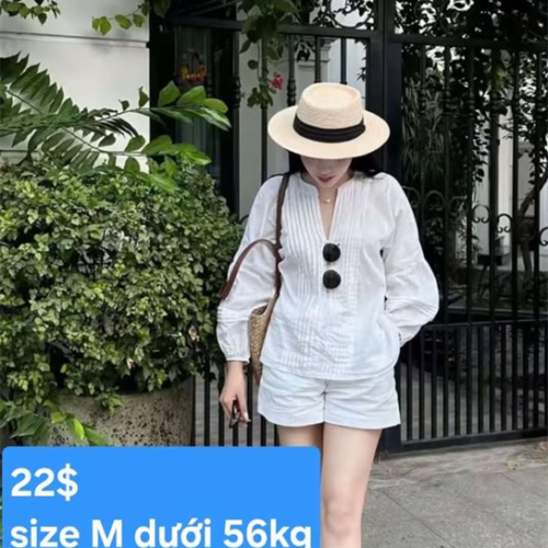 c6bb92ad1204406caa282da7a51cac94 Set đồ trắng tay dài