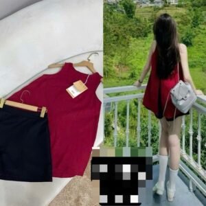 Set Short Đen Áo Đỏ Size M