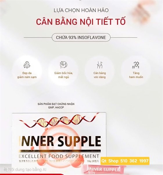 Nước uống tăng nội tiết tố Inner Supple - 28 gói - Japan - EXP 202712