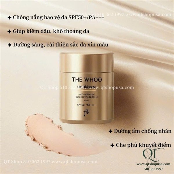 THE WHOO - Set Phấn tươi Whoo Vàng Sun Balm - EXP 202807