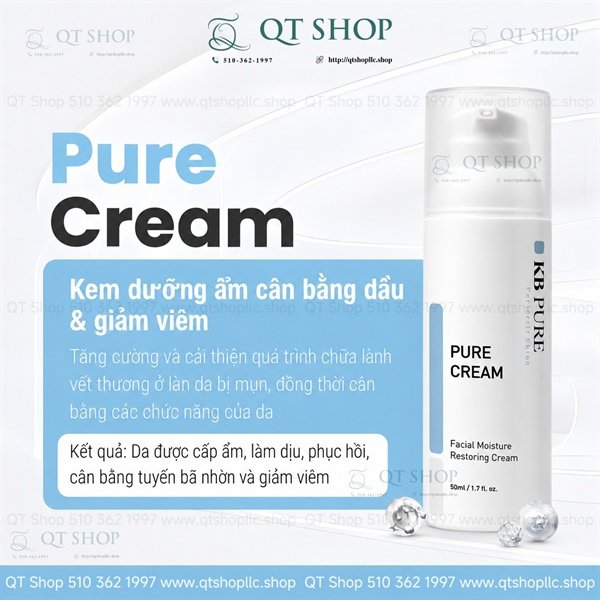 ce431f9882bc4c87bbba8801a2f98d06 KB PURE - Kem Dưỡng Pure Cream 50ml - Da dầu mụn