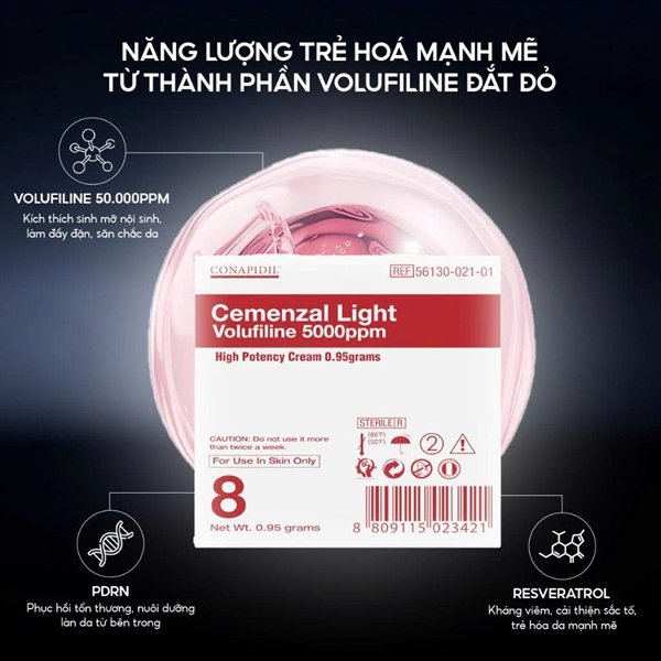 Pharmesthetics - Kem dưỡng Conapidil Cemenzal Light Volufiline 5000ppm - 0.95g x 8ea