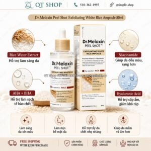 DR.MELAXIN - Peel Gạo Màu Vàng - Dưỡng Sáng - Shot Exfoliating White Rice Ampoule - 80ml