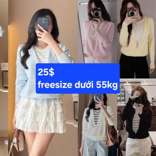 Áo len mongtogi nữ layer giả set liền thân