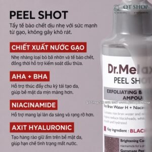 DR.MELAXIN - Peel Gạo Màu Xám - Da Dầu Mụn - Shot Exfoliating Black Rice Ampoule 80ml