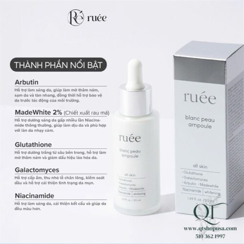 db2b01d4082e49359a79fa58ff26d0a7 Serum Trắng Da RUEE Blanc Peau Ampoule Serum 50ml - EXP 202810