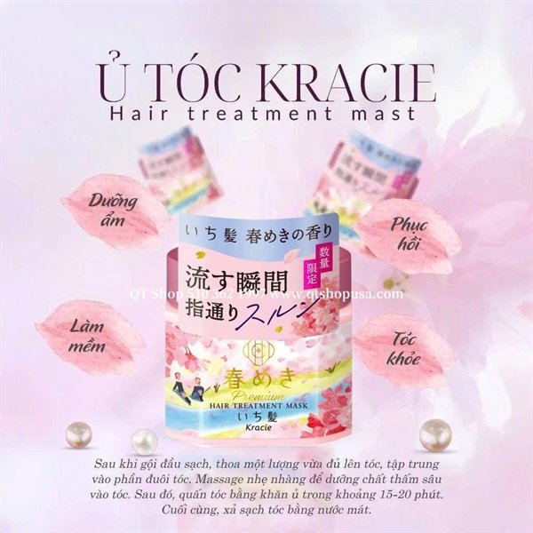 dc43d97eb7054d2d8990bb259e032b45 Ủ tóc Kracie Ichikami Premium Hair Treatment Mask