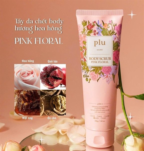 ddad886c1692416c98149efcae4286c3 BODY - TDC Plu Body Scrub - Pink Floral 200ml - HỒNG - EXP 202706