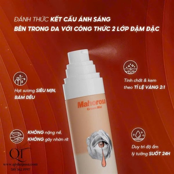 Pharmesthetics - Xịt Khoáng Nước Mắt Mahorosa Cream Mist - làm sáng da - EXP 20280424