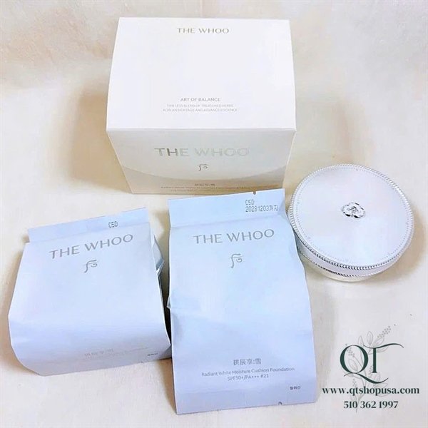 THE WHOO - Cushion Whoo Trắng #21 - Tặng kèm 2 lõi