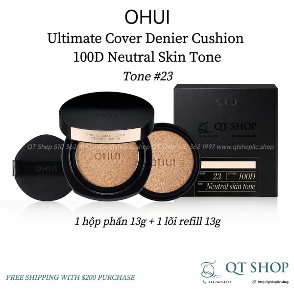 OHUI - Cushion OHUI Đen Ultimate Cover Denier Cushion - Tông #23 - 1 hộp + 1 lõi refill