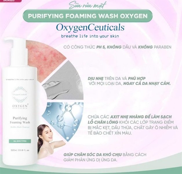 f1a453770835469088ec2d58433f024b OxygenCeuticals - Sữa Rửa Mặt Dịu Nhẹ SRM Purifying Foaming Wash - 500 ml