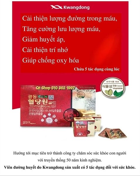 Thuốc Tiểu Đường Kwangdong - 7 hộp nhỏ- KO CÓ HỘP LỚN bên ngoài