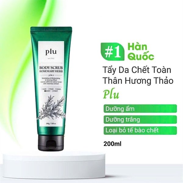 BODY - TDC Plu Body Scrub - Rosemary Herb 200ml - XANH LÁ - EXP 202712