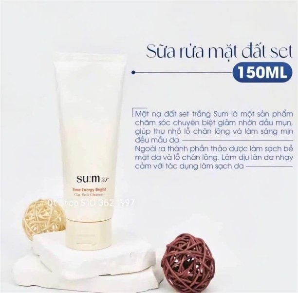 SUM37 - Mặt Nạ SRM Sum Đất Sét Time Energy Bright Clay Pack Cleanser 150ml - EXP 202706