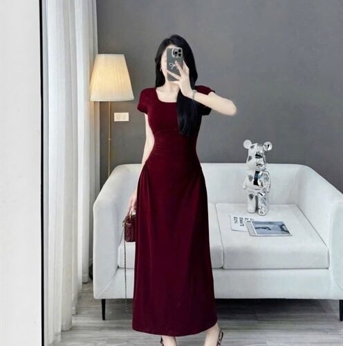 fb740282da4143109ac73628d2f0f9b7 Đầm dáng ôm thun đỏ