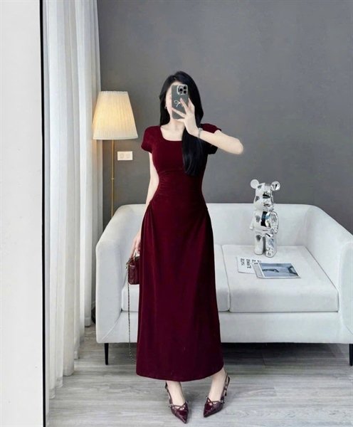 Đầm dáng ôm thun đỏ
