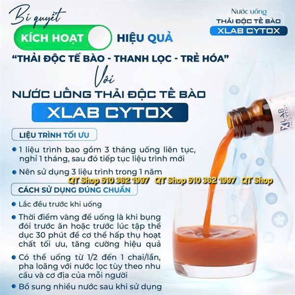 Xlab Cytox Nước Uống Thải Độc Tế Bào (10 chai) - Japan - EXP 20261010