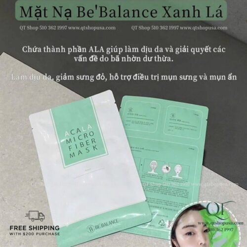 BeBalance - MICROFIBER Mask Xanh Lá ACALA - 10 ea
