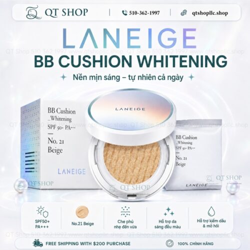 165a18c9dfeb477a934e3986490bc4f1 @ LANEIGE - BB Cushion Whitening SPF50+PA+++ - No.21 Beige - kèm 1 lõi - EXP 202704