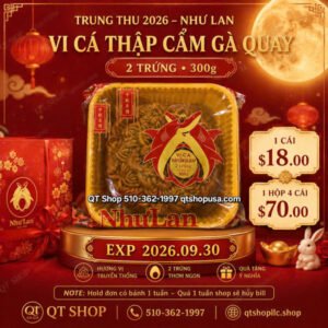 @HỘP 4 Cái - Bánh Trung Thu - Vi Cá Thập Cẩm Gà Quay - 2 trứng - 300gr - Exp 2026.09.30