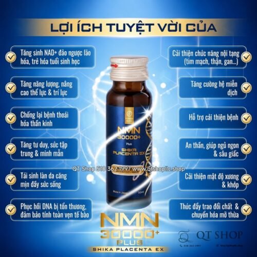 DEAL - NMN 30000+ Shika Placenta EX - Hộp 10 chai - EXP 202710 - TẶNG 1 HỘP XLAB CYTOX