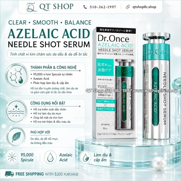 DR.ONCE - Tinh Chất Vi Kim Azelaic Acid Needle Shot Serum ( Màu Xanh) - 50ml