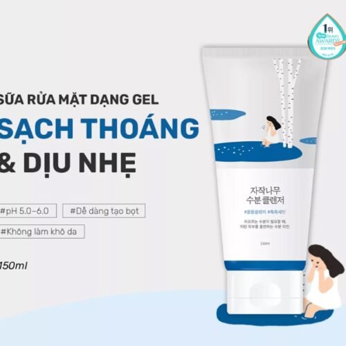 *Sữa rửa mặt Round Lab Birch Juice Moisturizing Cleanser 150ml - Exp 2028.04