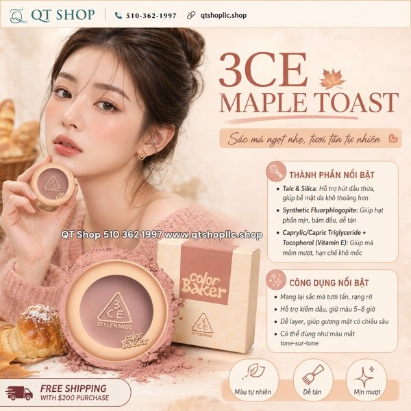 3CE - Phấn Má Hồng Color Baker Edition Face Blush - 5.5g
