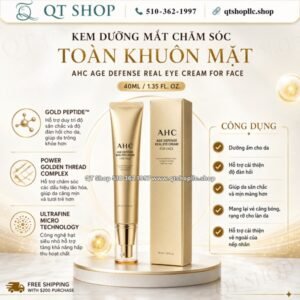 AHC - Kem Mắt Age Defense Real Eye Cream For Face - Màu Vàng - 40ml - EXP 202808