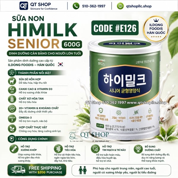 cef17710ab6d41b6bd85761b16902128 LIMIT 2 - Sữa Non Dinh Dưỡng Người Lớn ILDONG - 600gr - Màu Xanh Lá ( ít đường) - Exp 2027.10