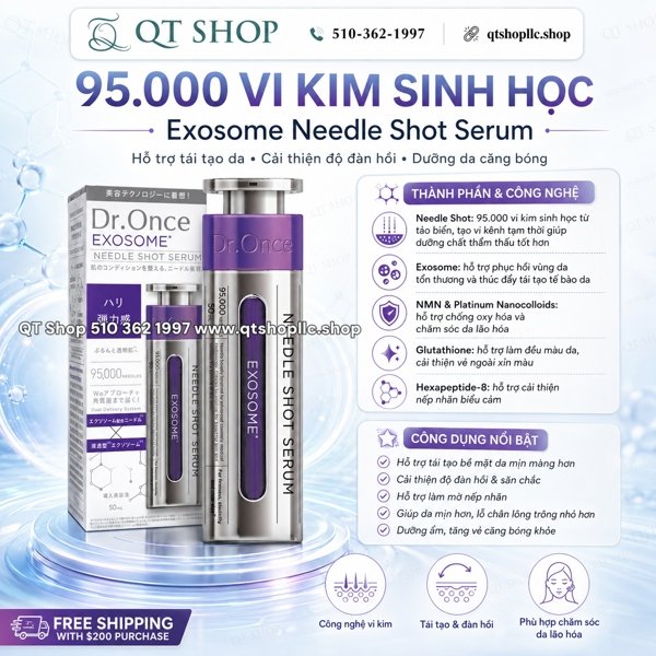 DR.ONCE - Tinh Chất Vi Kim Exosome Needle Shot Serum (Màu Tím) - 50ml