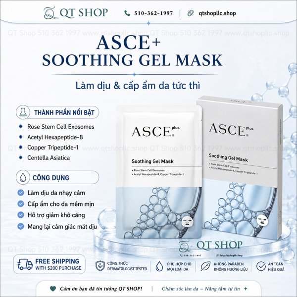 Mặt Nạ ASCE plus Soothing Gel Mask - 3ea