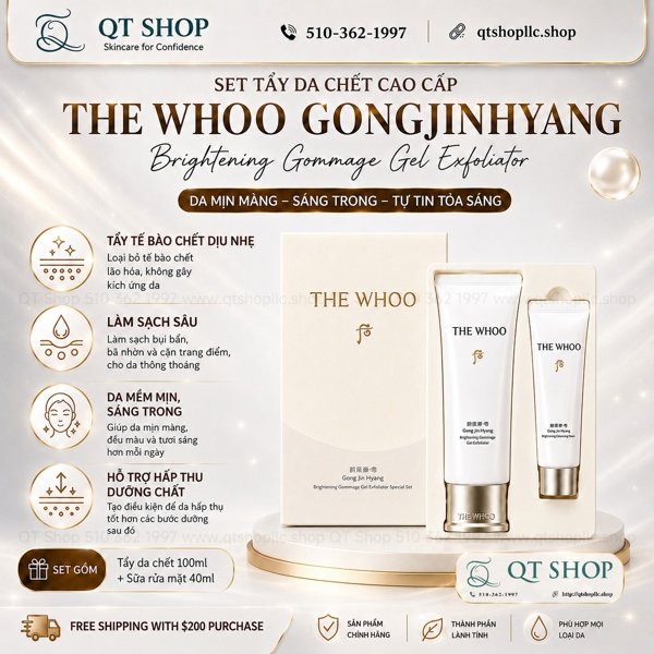 THE WHOO - Set TDC Whoo Trắng - 100ml + tặng SRM 40ml - EXP 202904