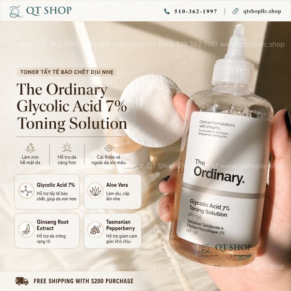 The Ordinary - Toner AHA Glycolic Acid 7% Toning Solution - 240ml - EXP 202810