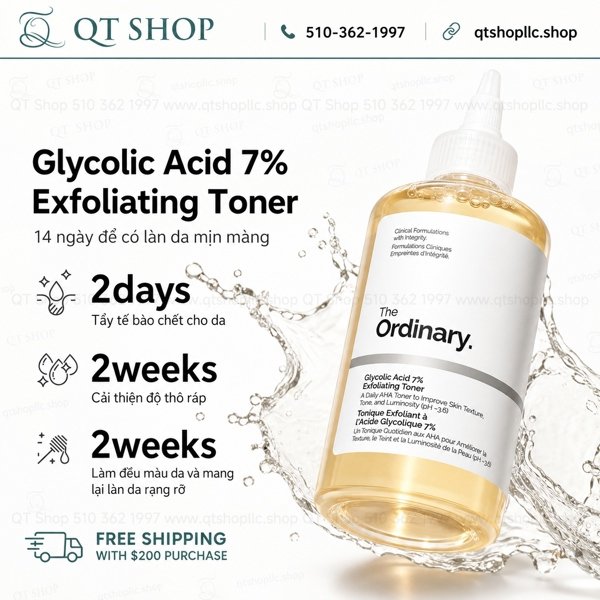 The Ordinary - Toner AHA Glycolic Acid 7% Toning Solution - 240ml - EXP 202810